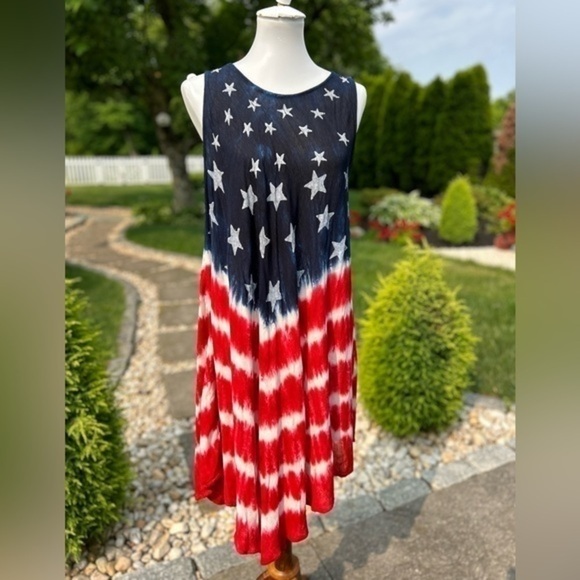 Red white and blue flag dress - Picture 6 of 12